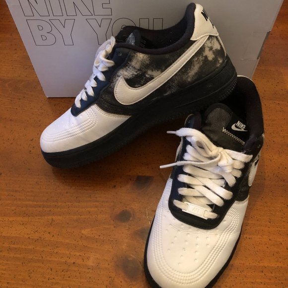 Nike Other - Custom Black and White NIKE AIR Sneakers - Size 7M or 8.5W
